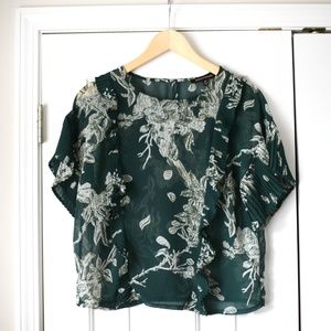 Jealous tomato nordstrom pleated sleeve top sheer